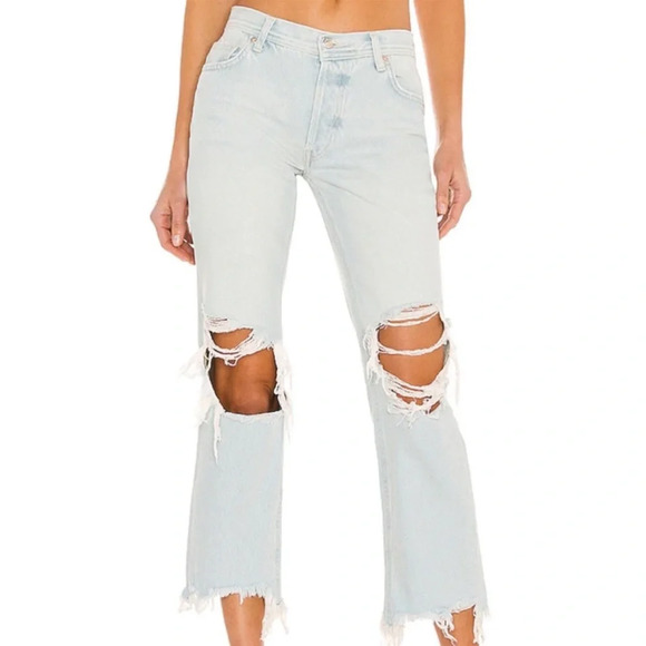 Free People Maggie Straight Jean in Paradise Blue NWT 27 - Picture 2 of 15